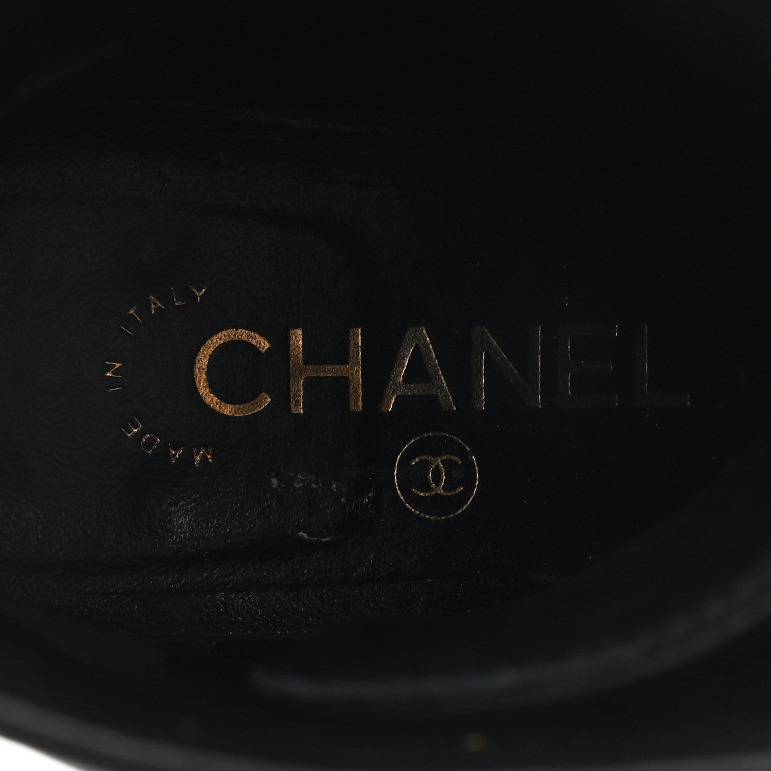 Chanel Shiny Calfskin Quilted Lace Up Combat Boots 38.5 Black