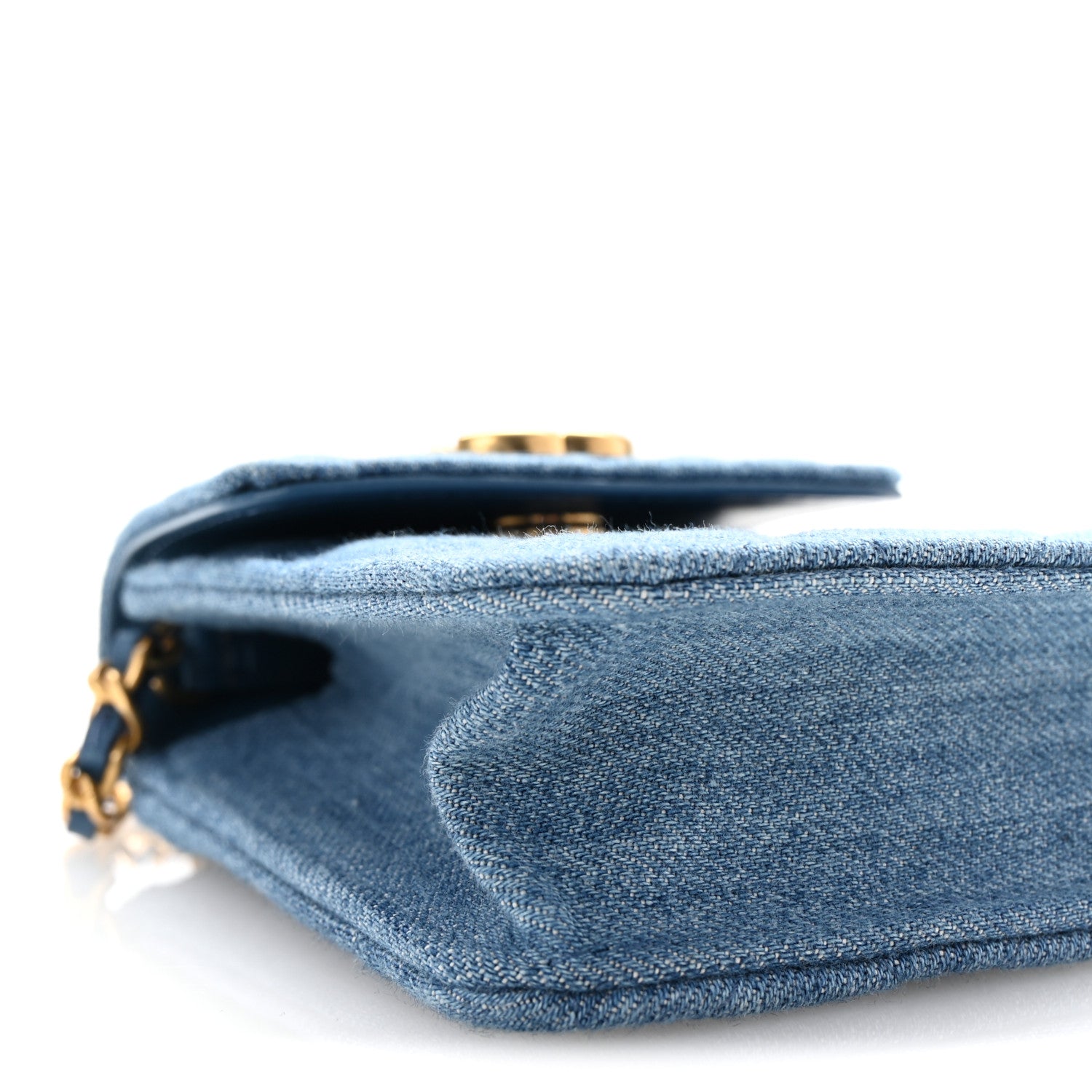 Chanel Denim Quilted Flap Mini Crossbody Blue