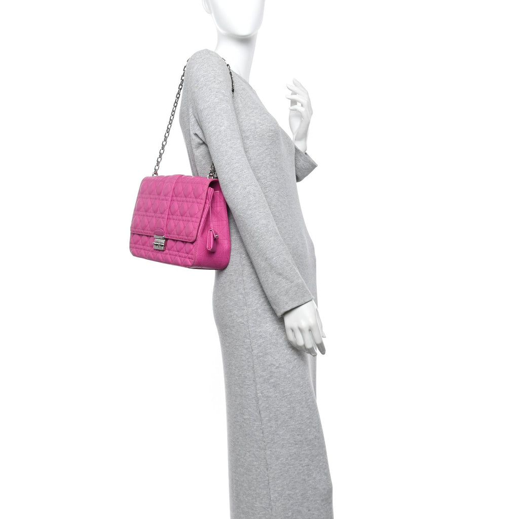 Christian Dior Lambskin Cannage Large Miss Dior Flap Sorbet
