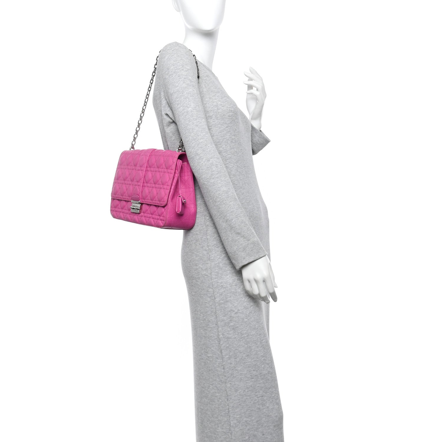 Christian Dior Lambskin Cannage Large Miss Dior Flap Sorbet