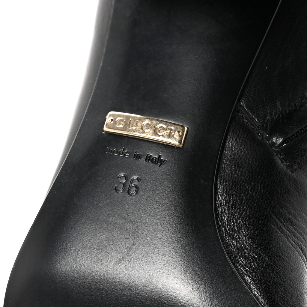 Gucci Calfskin Soho Knee Boots 36 Black
