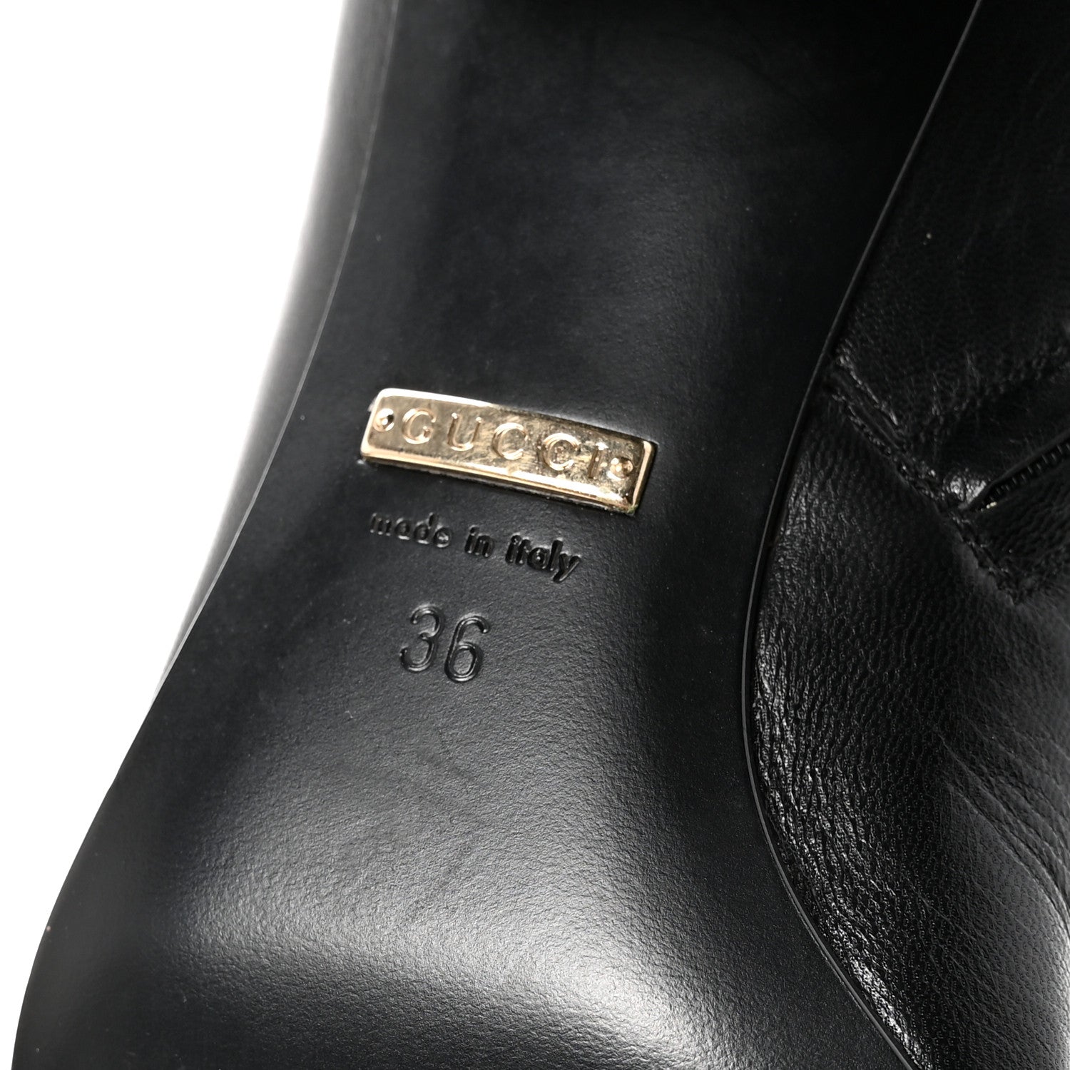 Gucci Calfskin Soho Knee Boots 36 Black