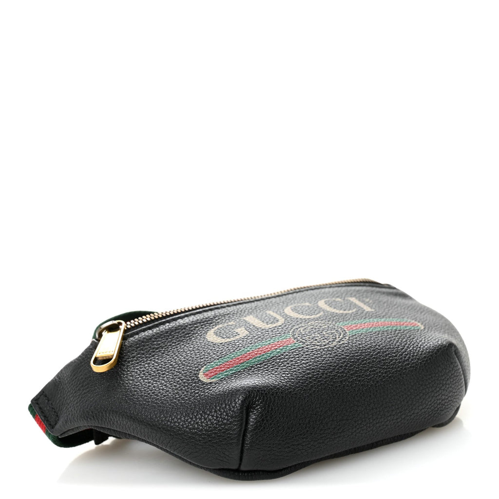 Gucci Grained Calfskin Small Logo Belt Bag Black