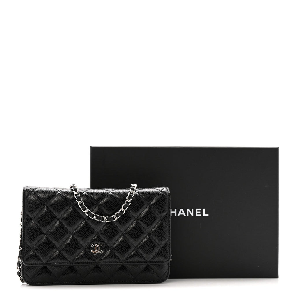 Chanel Caviar Quilted Wallet on Chain WOC Black