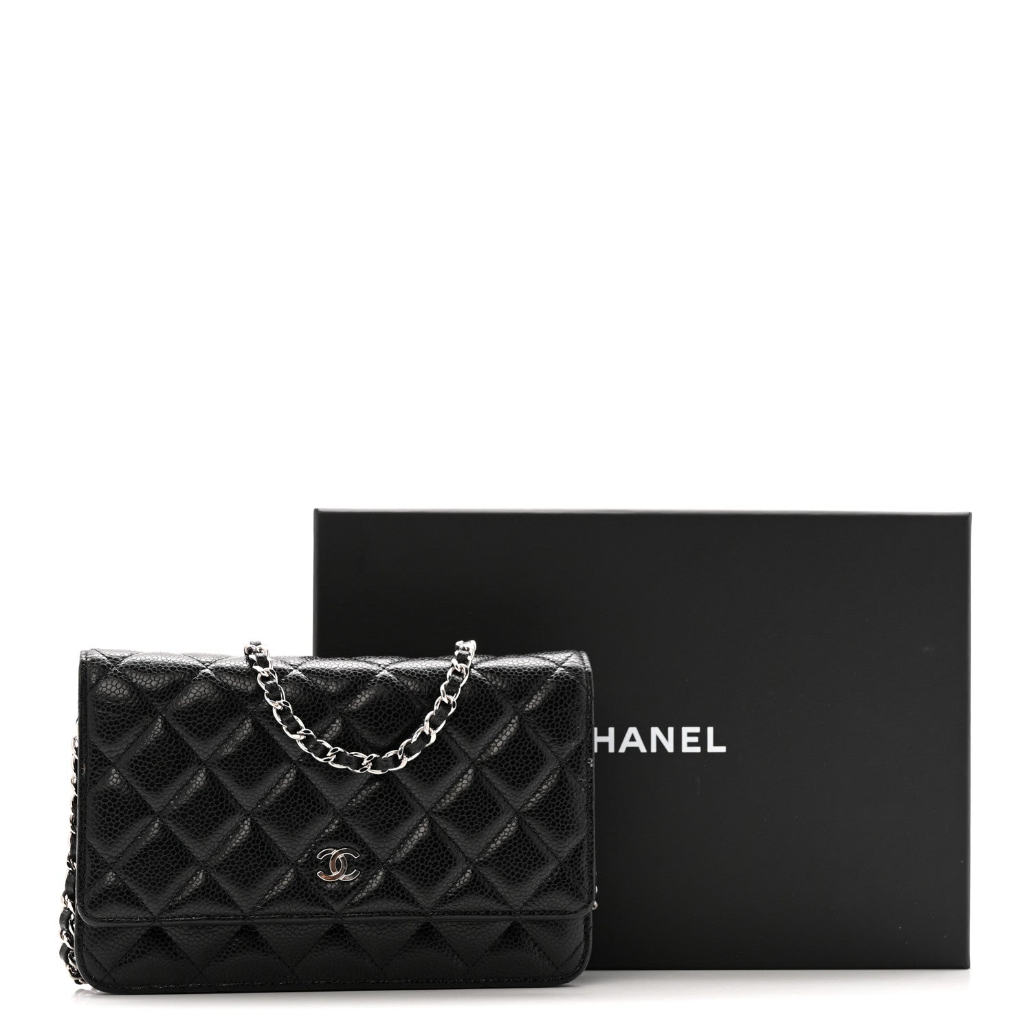 Chanel Caviar Quilted Wallet on Chain WOC Black