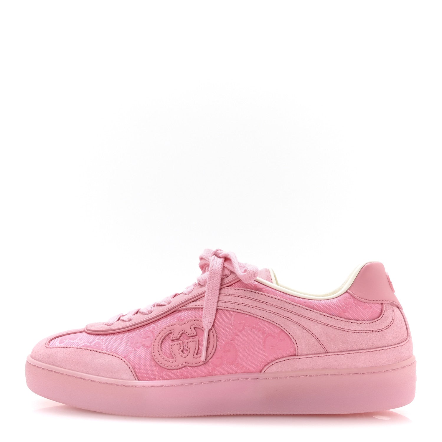 Gucci Suede Sweet GG Monogram Womens G75 Sneakers 39 Butterfly Pink