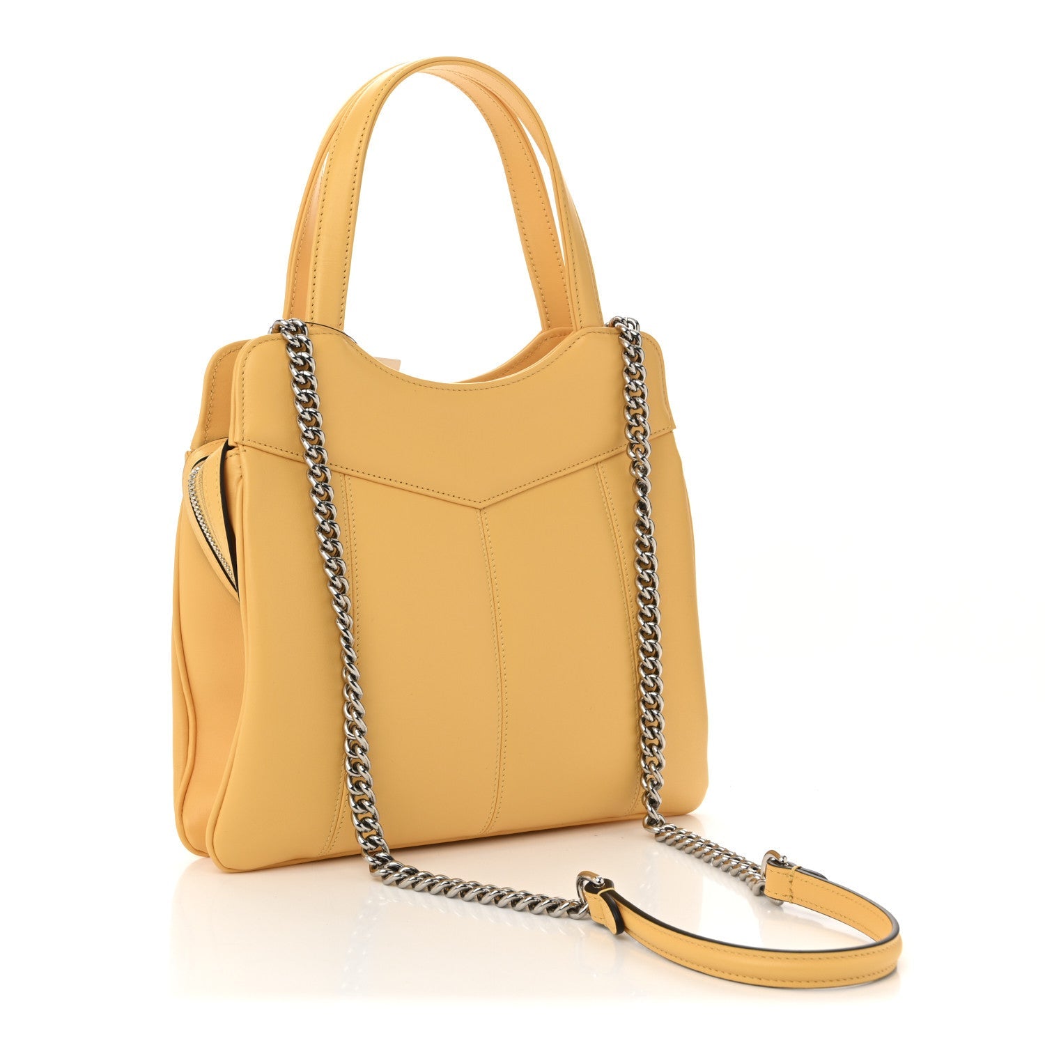 Gucci Senna Calfskin Petite GG Small Tote Bag Sunny Yellow