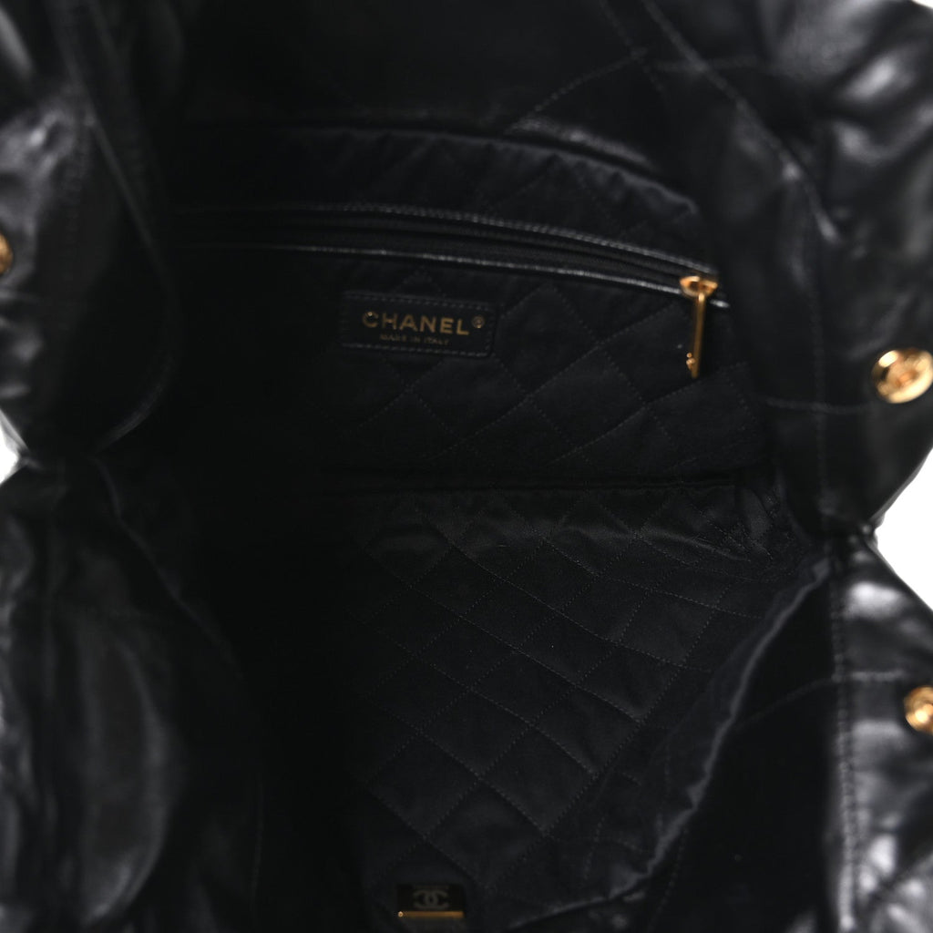 Chanel Shiny Calfskin Quilted Small Chanel 22 Black