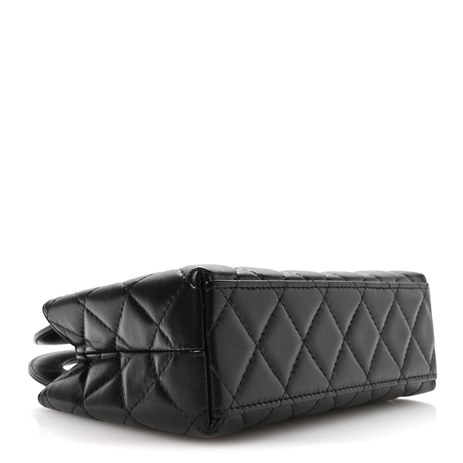 Chanel Shiny Aged Calfskin Quilted Nano Kelly Shopper Black