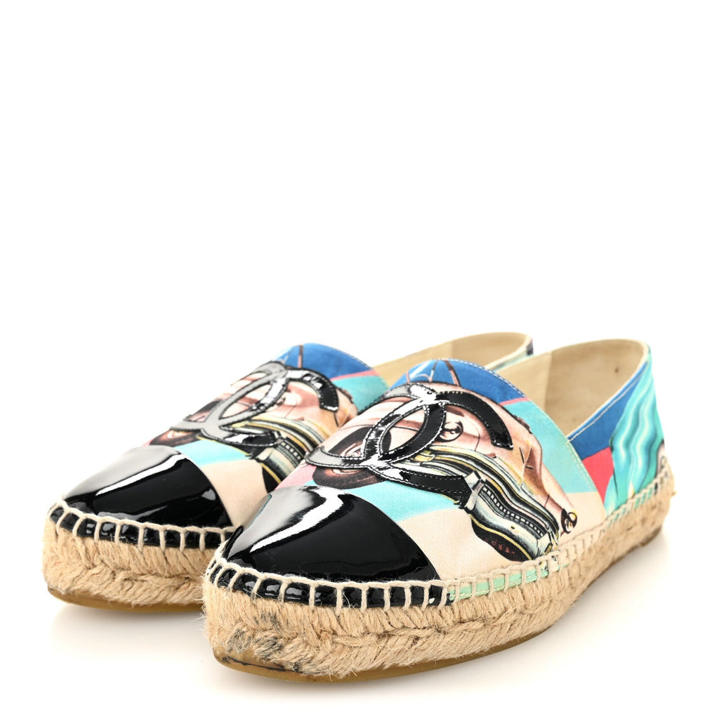 Fabric Patent CC Espadrilles 35 Multicolor Black