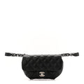 Chanel Calfskin Quilted CC Uniform Flap Belt Bag Black