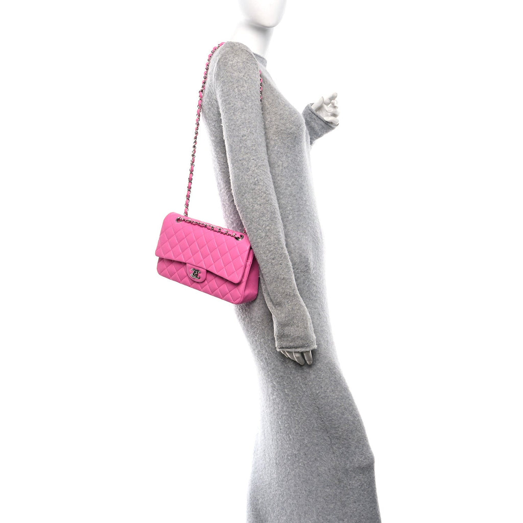 Chanel Lambskin Quilted Medium Double Flap Pink