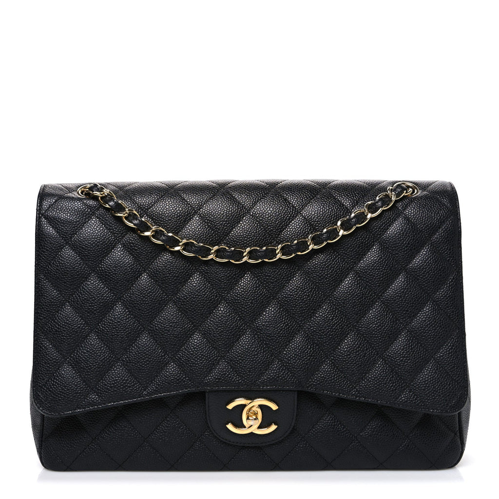 Chanel Caviar Quilted Maxi Double Flap Black