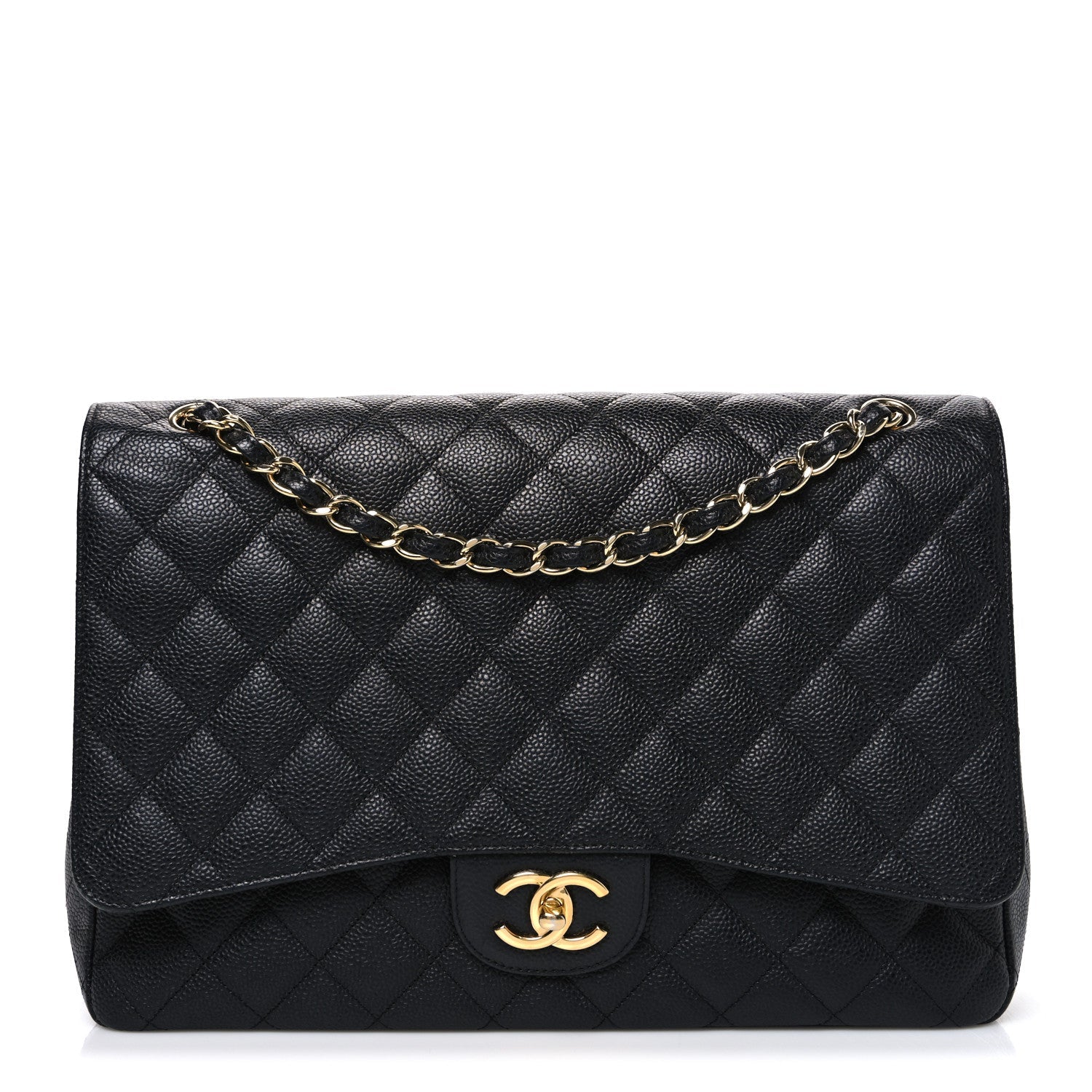 Chanel Caviar Quilted Maxi Double Flap Black