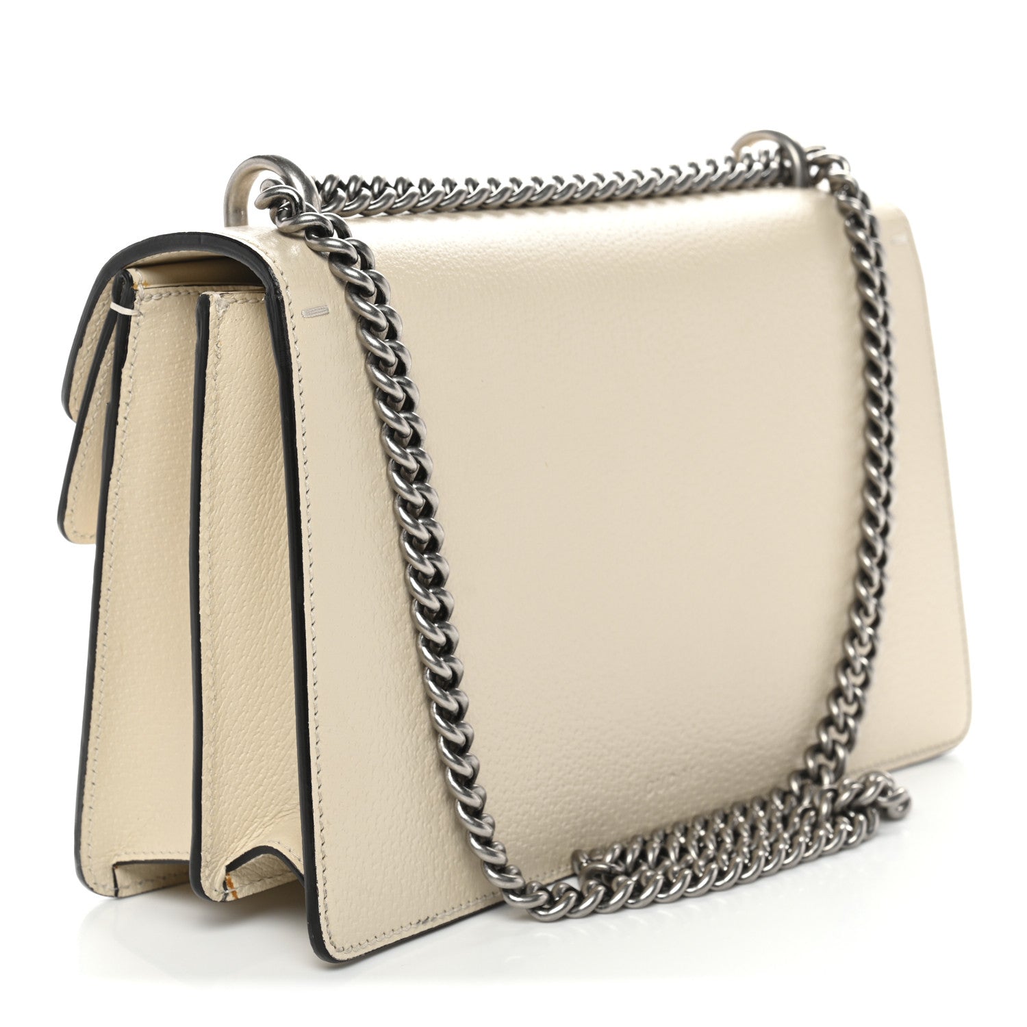 Gucci Textured Calfskin Crystal Small Dionysus Shoulder Bag Mystic White