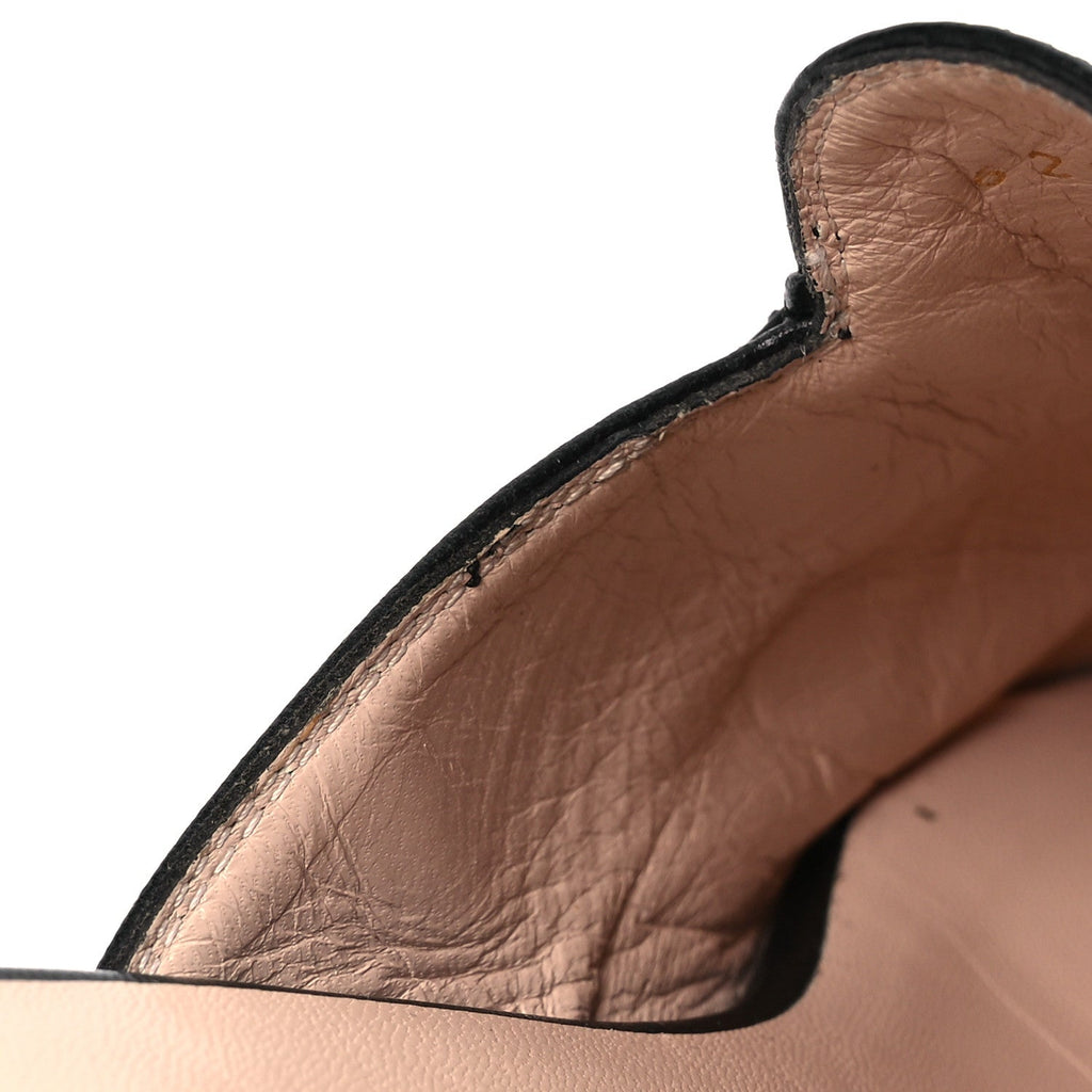Gucci Calfskin Womens Princetown Slippers 35.5 Black