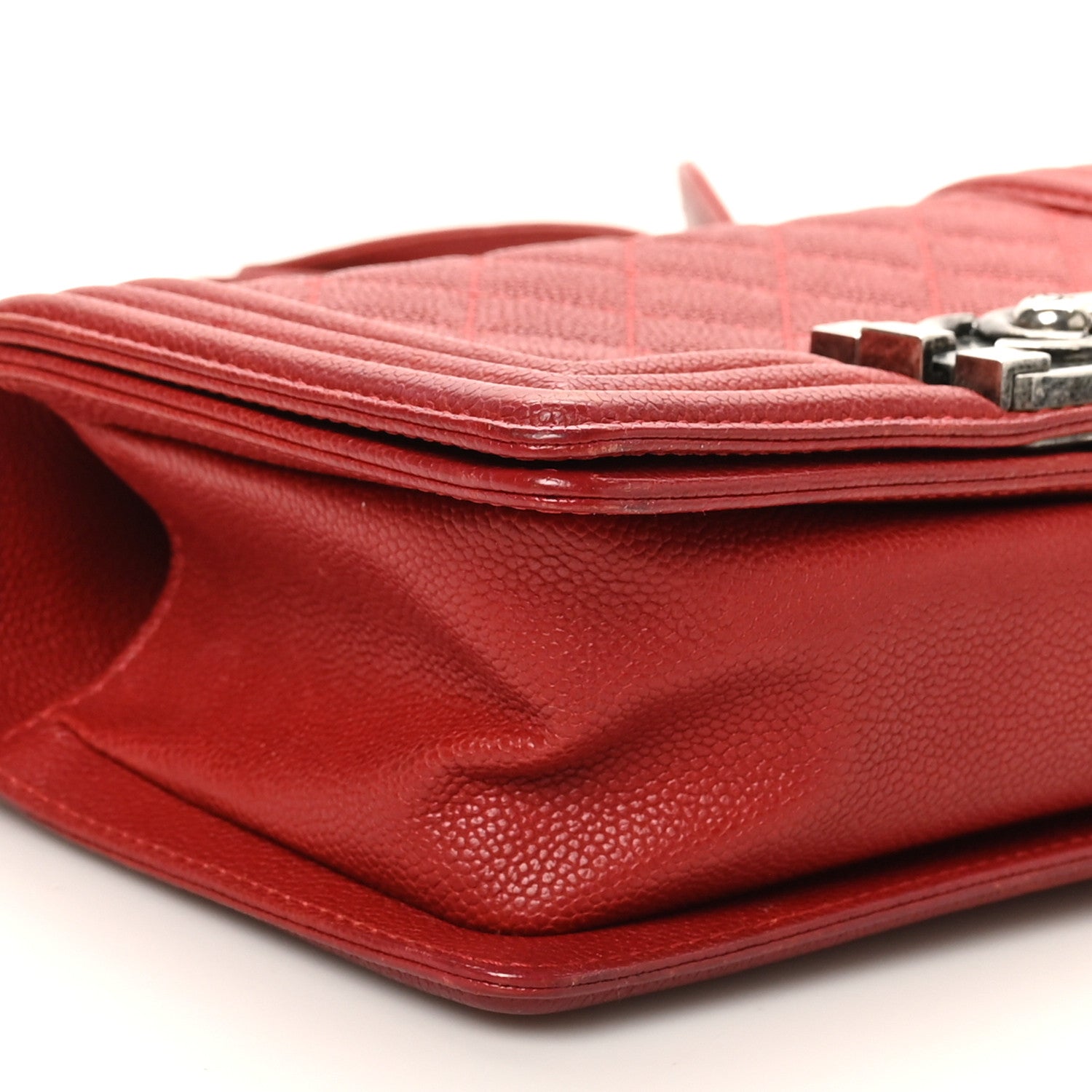 Chanel Caviar Quilted Small Boy Flap Dark Red