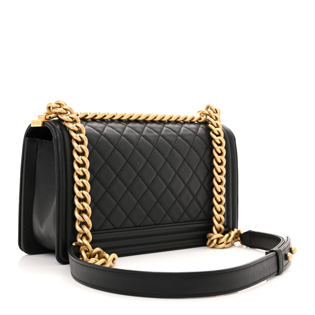 Chanel Caviar Quilted Medium Boy Flap Black
