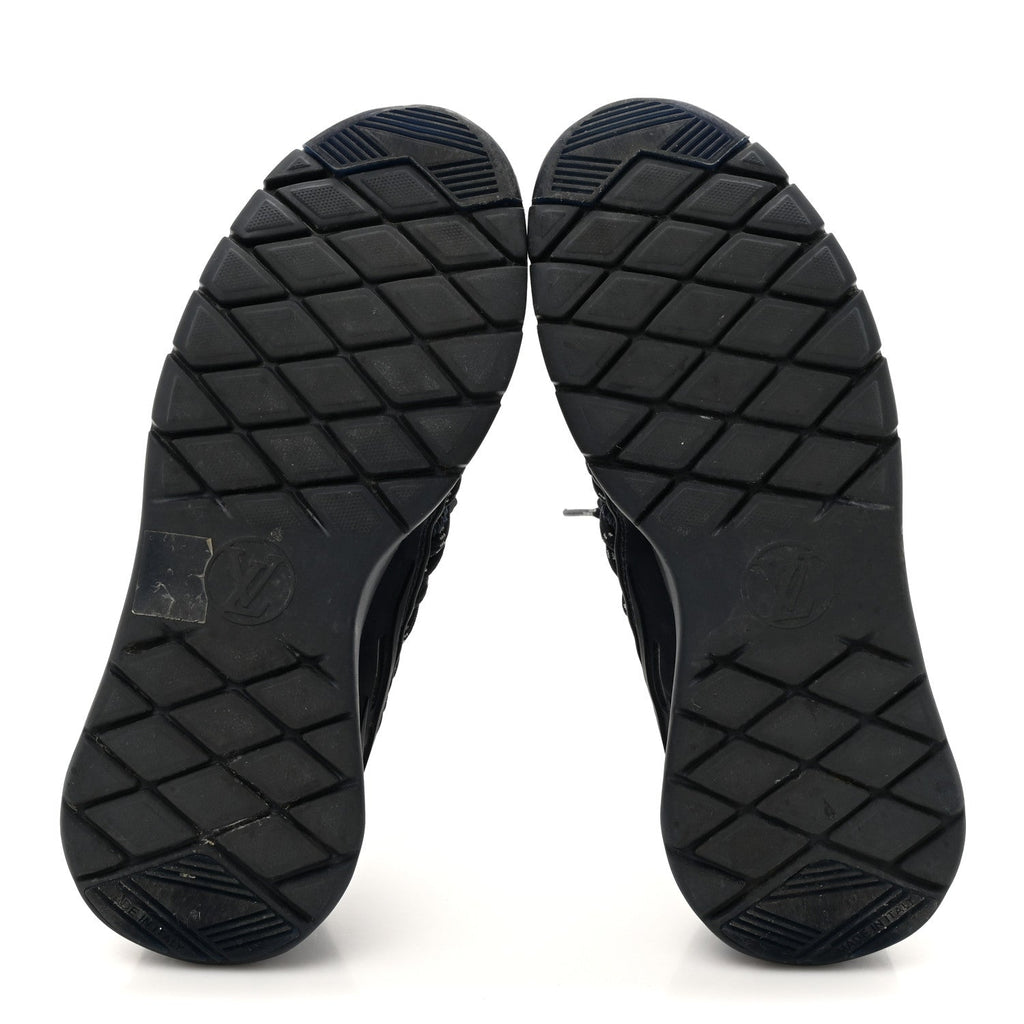 Louis Vuitton Neoprene Mesh Rubber Fastlane Low Sneakers 37 Marine