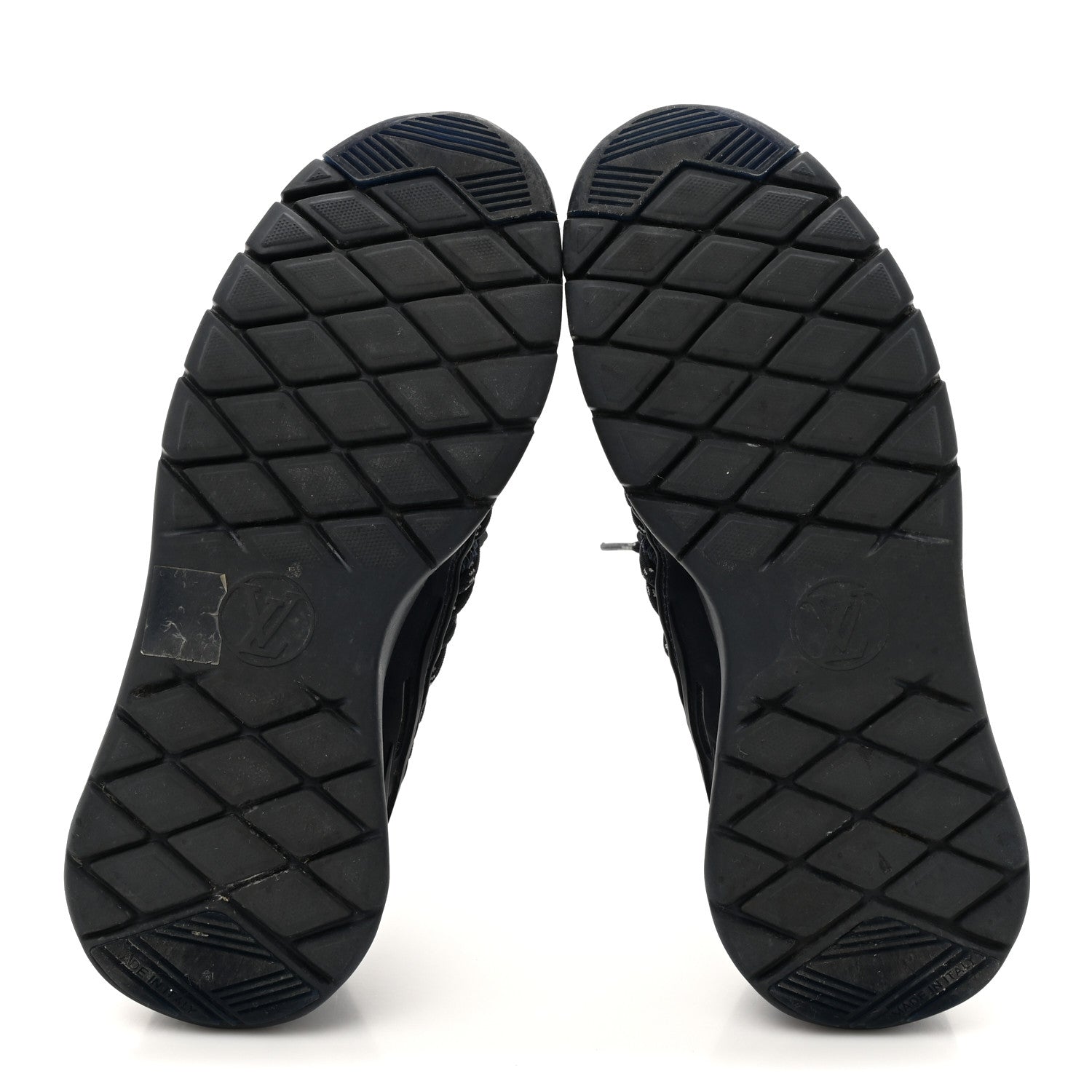 Louis Vuitton Neoprene Mesh Rubber Fastlane Low Sneakers 37 Marine