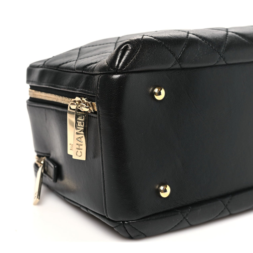 Chanel Lambskin Quilted Medium Trendy CC Bowling Bag Black