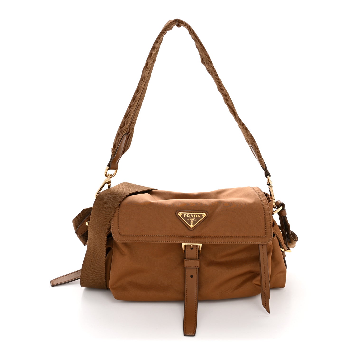Prada Re-Nylon Medium Explore Shoulder Bag Camel