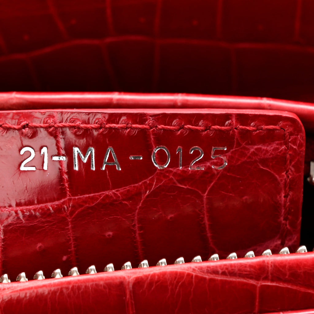 Christian Dior Alligator Medium Lady Dior Red