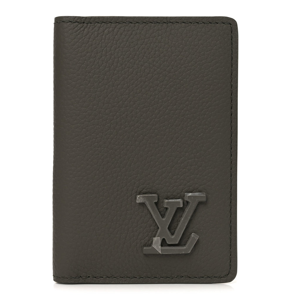 Louis Vuitton Grained Calfskin Aerogram Pocket Organizer Khaki