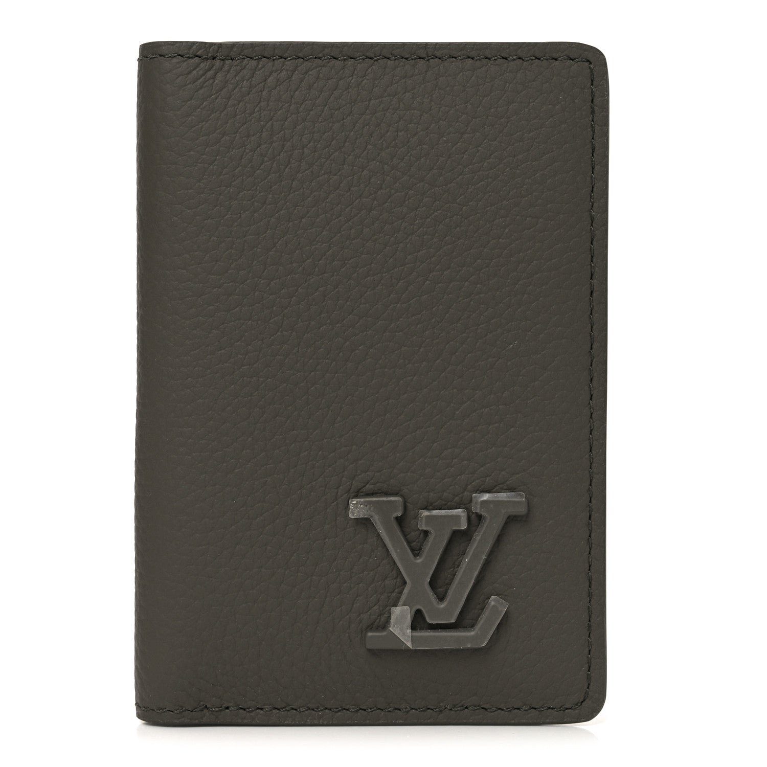 Louis Vuitton Grained Calfskin Aerogram Pocket Organizer Khaki