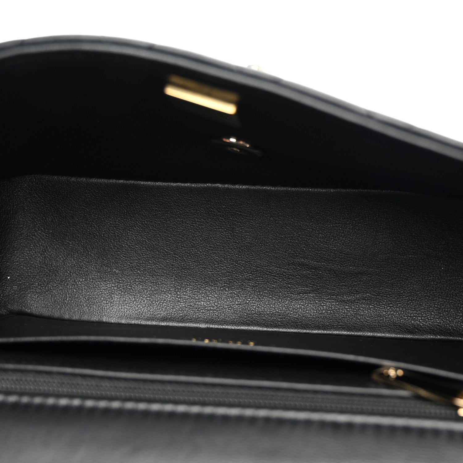 Chanel Lambskin Quilted Mini Top Handle Rectangular Flap Black