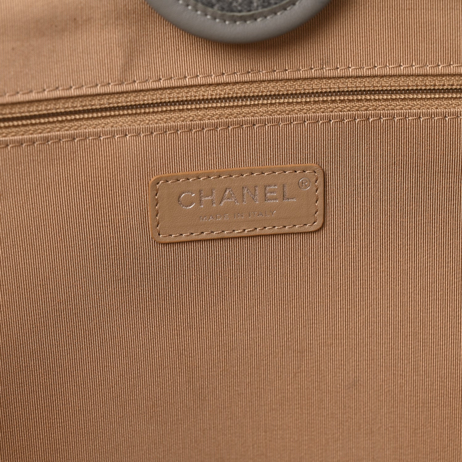 Chanel Wool Felt Large Deauville Tote Grey Beige