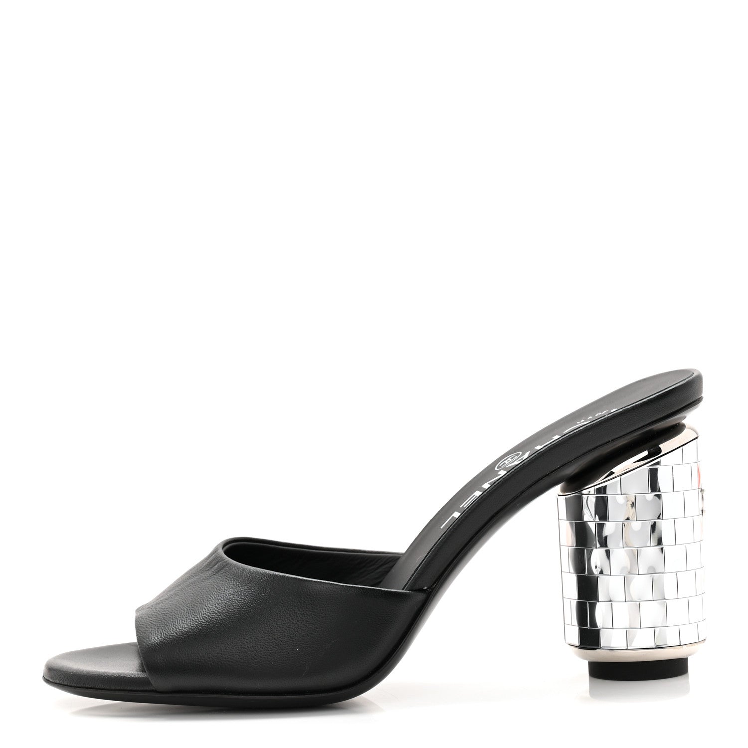 Lambskin Mirror Mules 35.5 Black