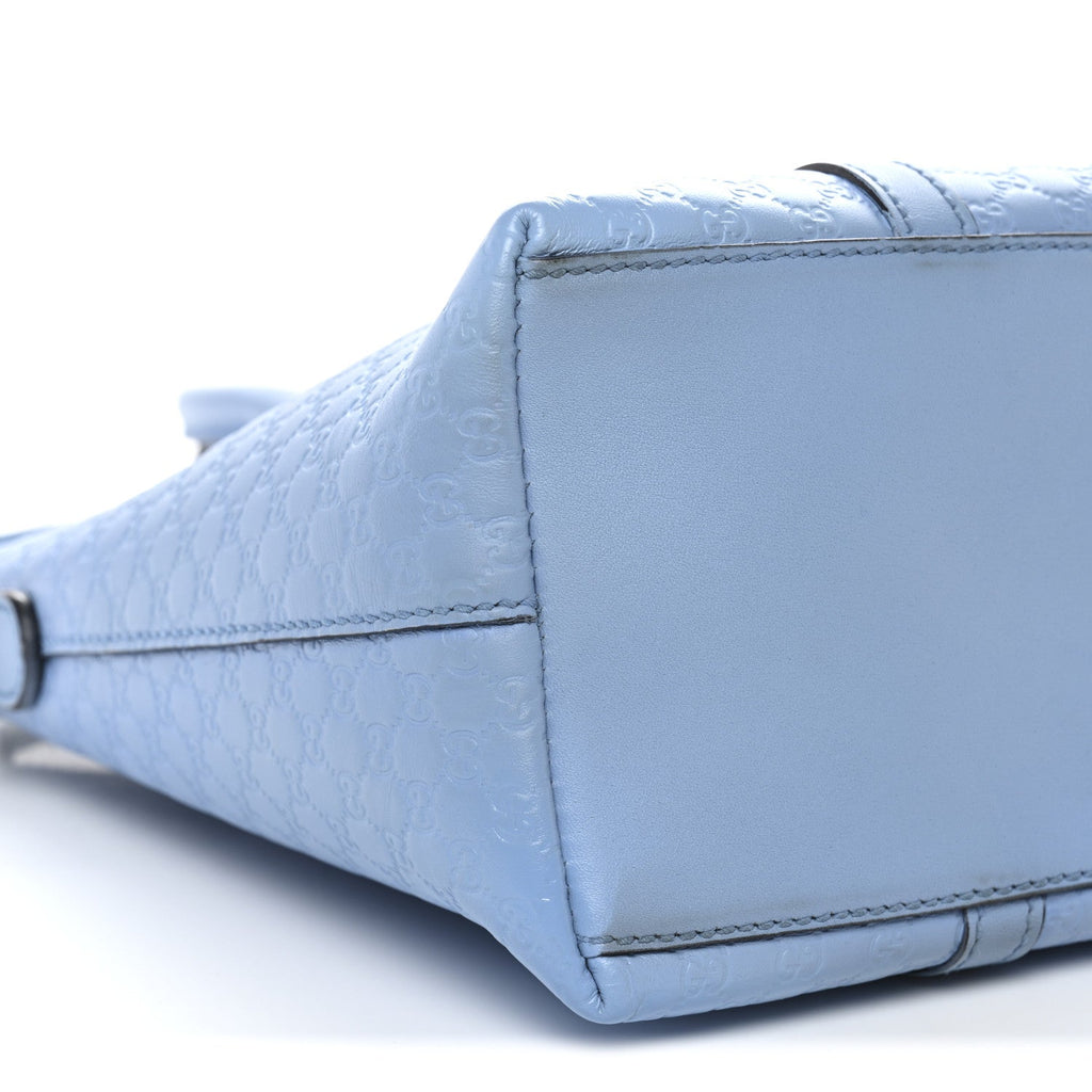 Gucci Soft Microguccissima Small Zippered Satchel Light Blue