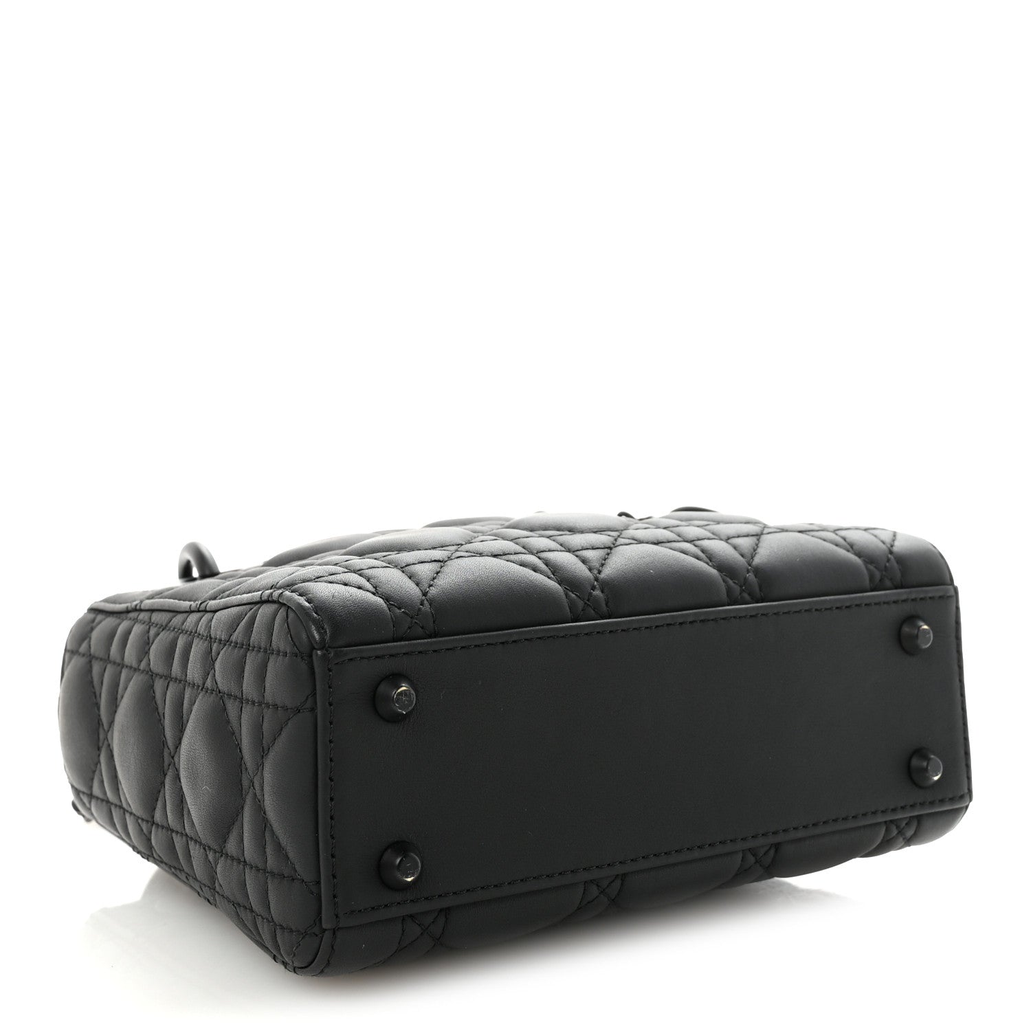 Christian Dior Ultra Matte Calfskin Cannage Mini Lady Dior Black