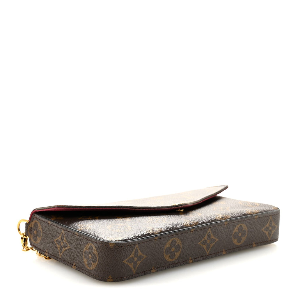 Louis Vuitton Monogram Pochette Felicie Chain Wallet Fuchsia