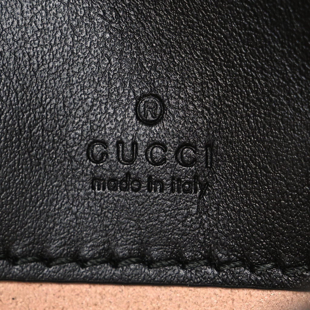 Gucci Calfskin Matelasse GG Marmont Round Wrist Wallet Black