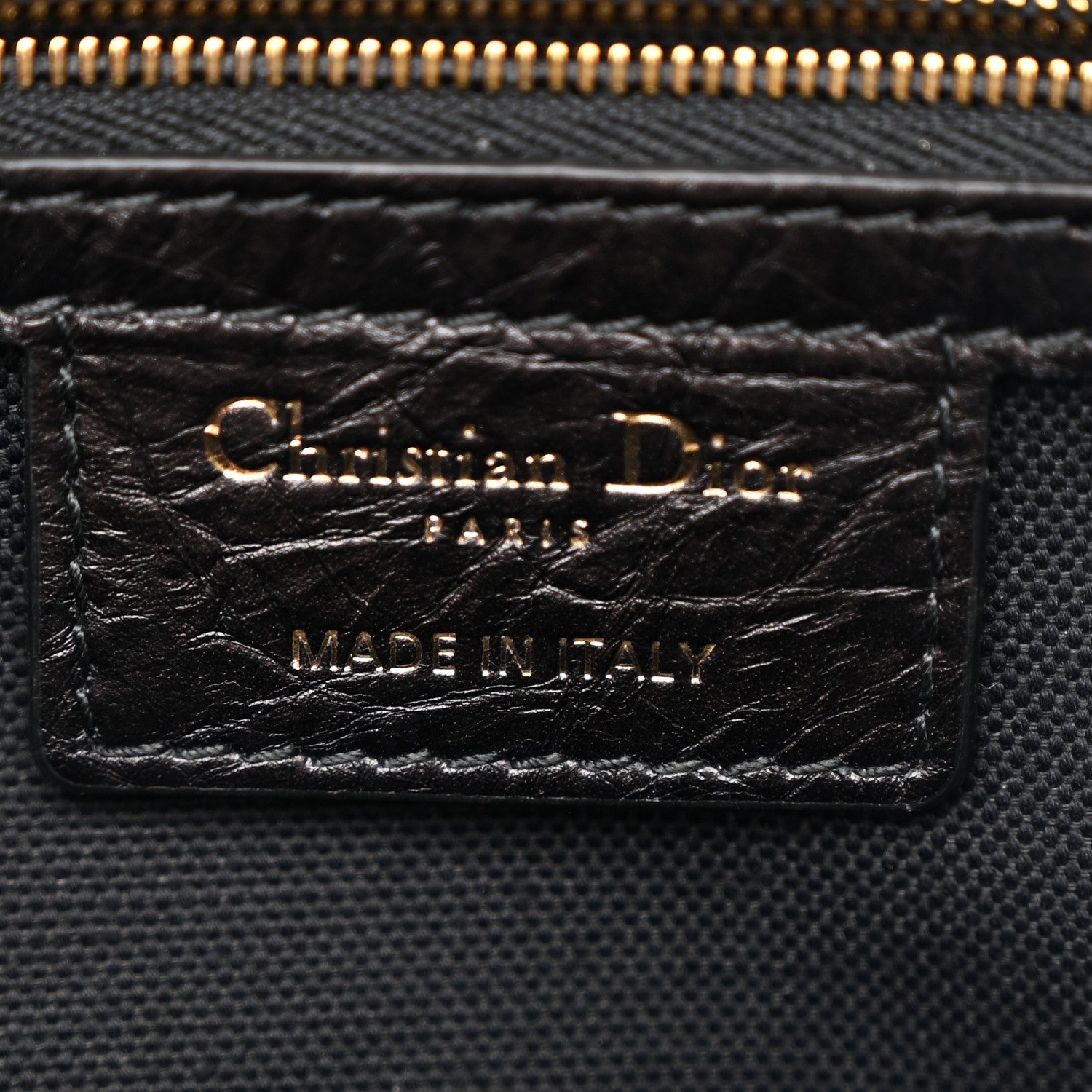 Christian Dior Crinkled Calfskin Small Grand Tour Bowling Bag Black