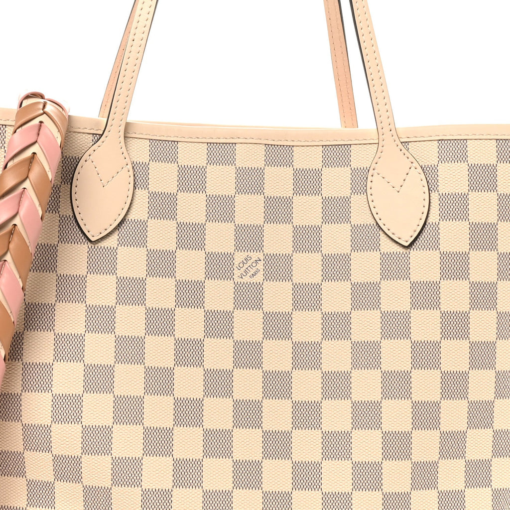 Louis Vuitton Damier Azur Braided Neverfull MM Pink