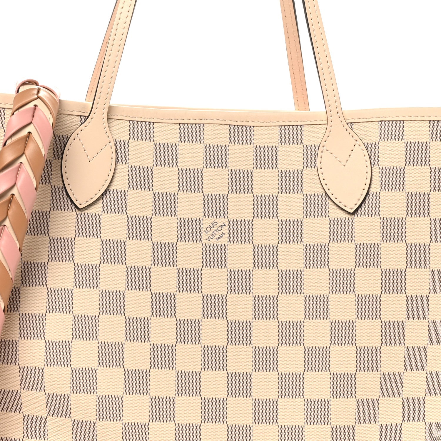 Louis Vuitton Damier Azur Braided Neverfull MM Pink