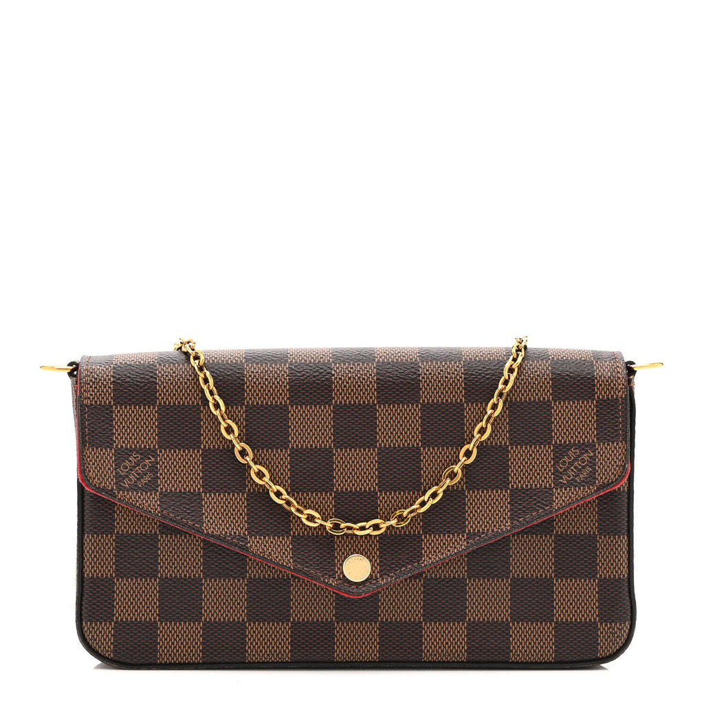 Louis Vuitton Damier Ebene Pochette Felicie Chain Wallet