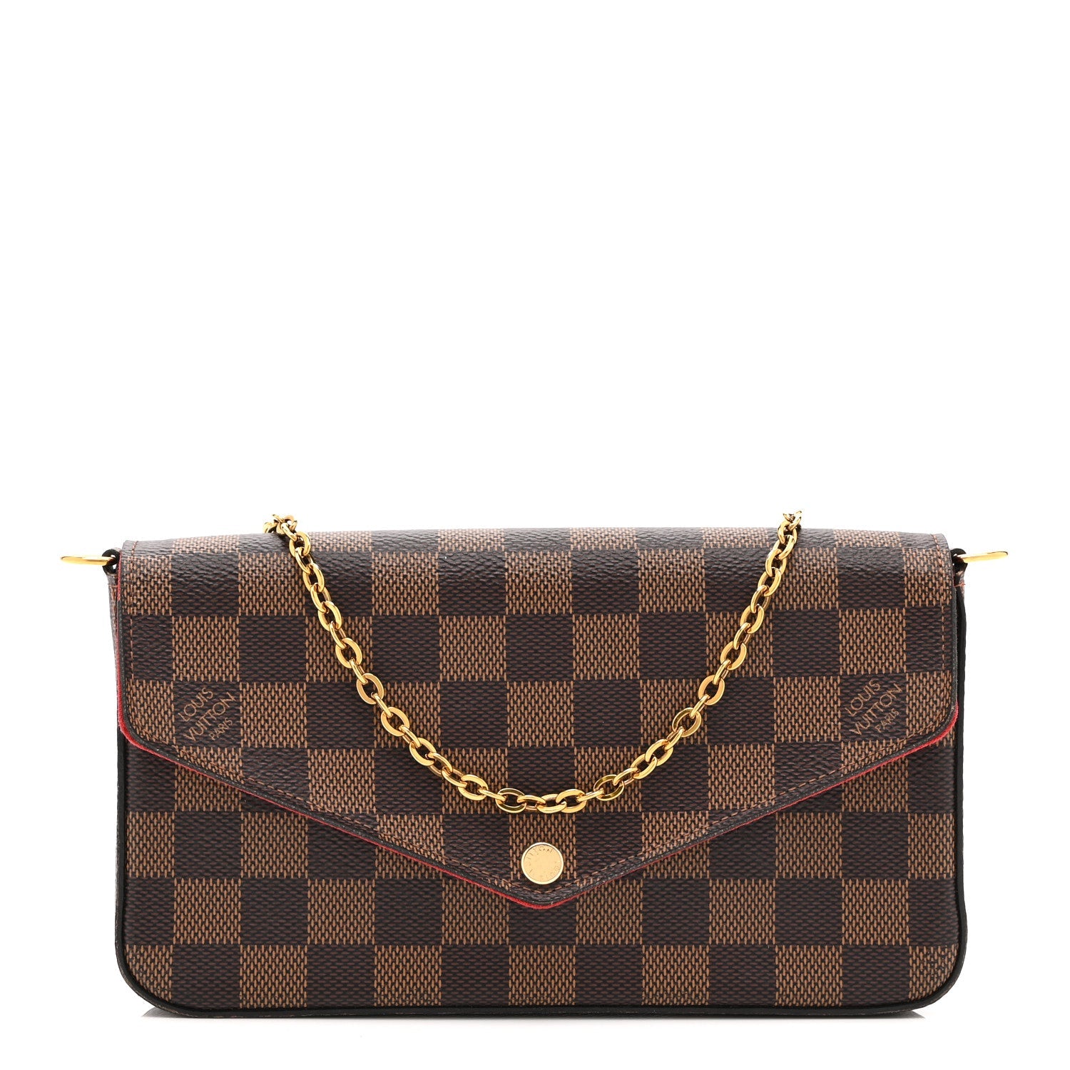 Louis Vuitton Damier Ebene Pochette Felicie Chain Wallet