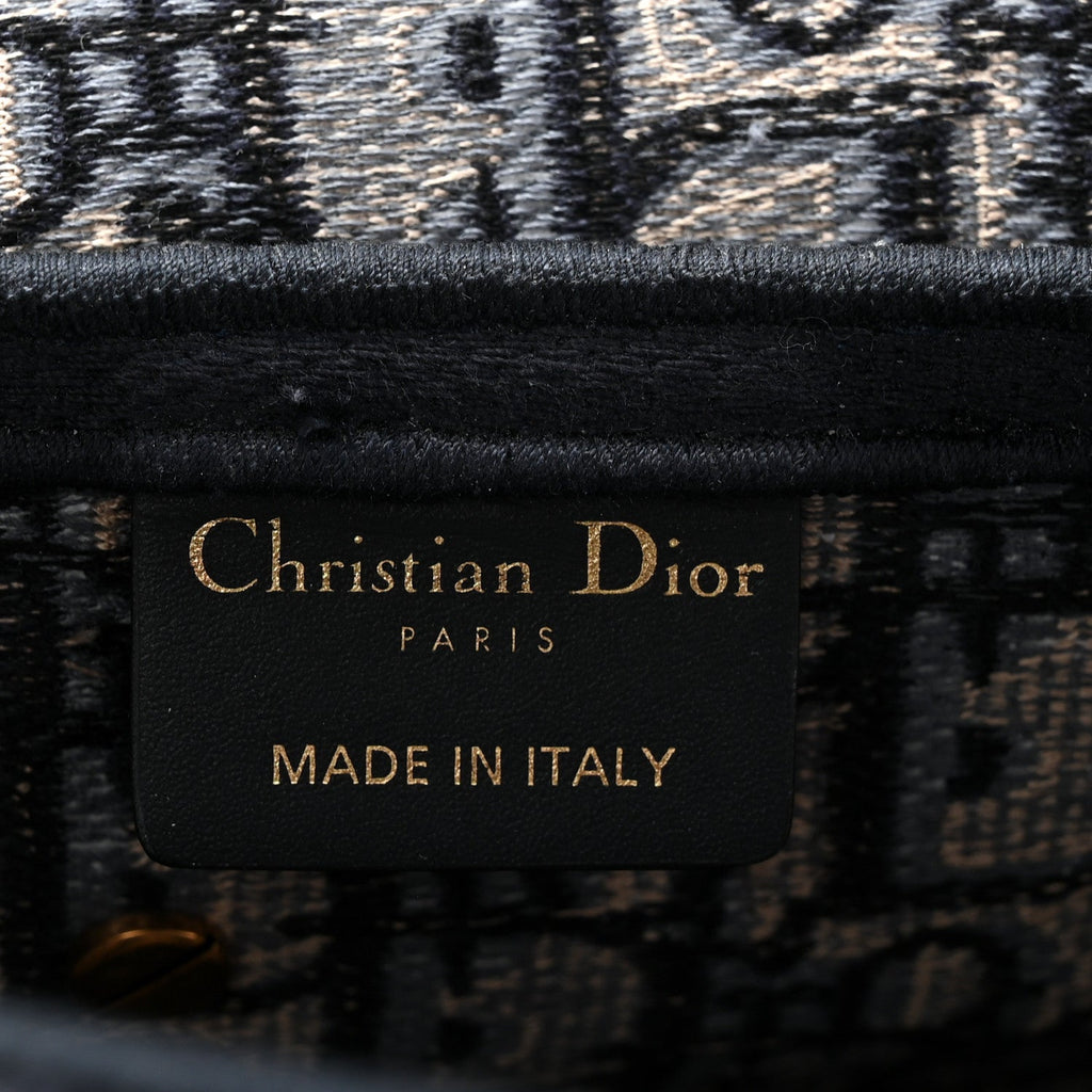 Christian Dior Oblique Embroidered Saddle Bag Blue