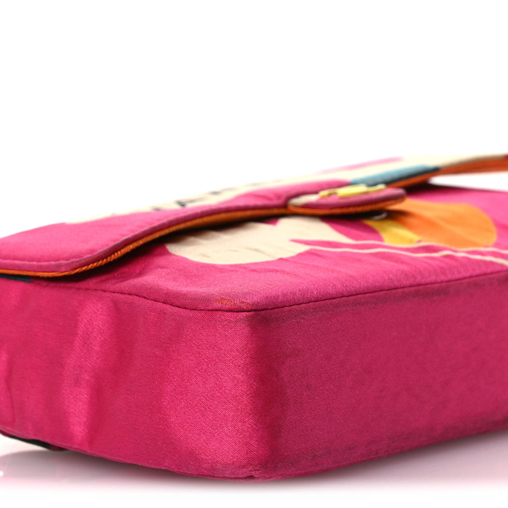 Chanel Satin Mini Convertible Flap Pink Multicolor