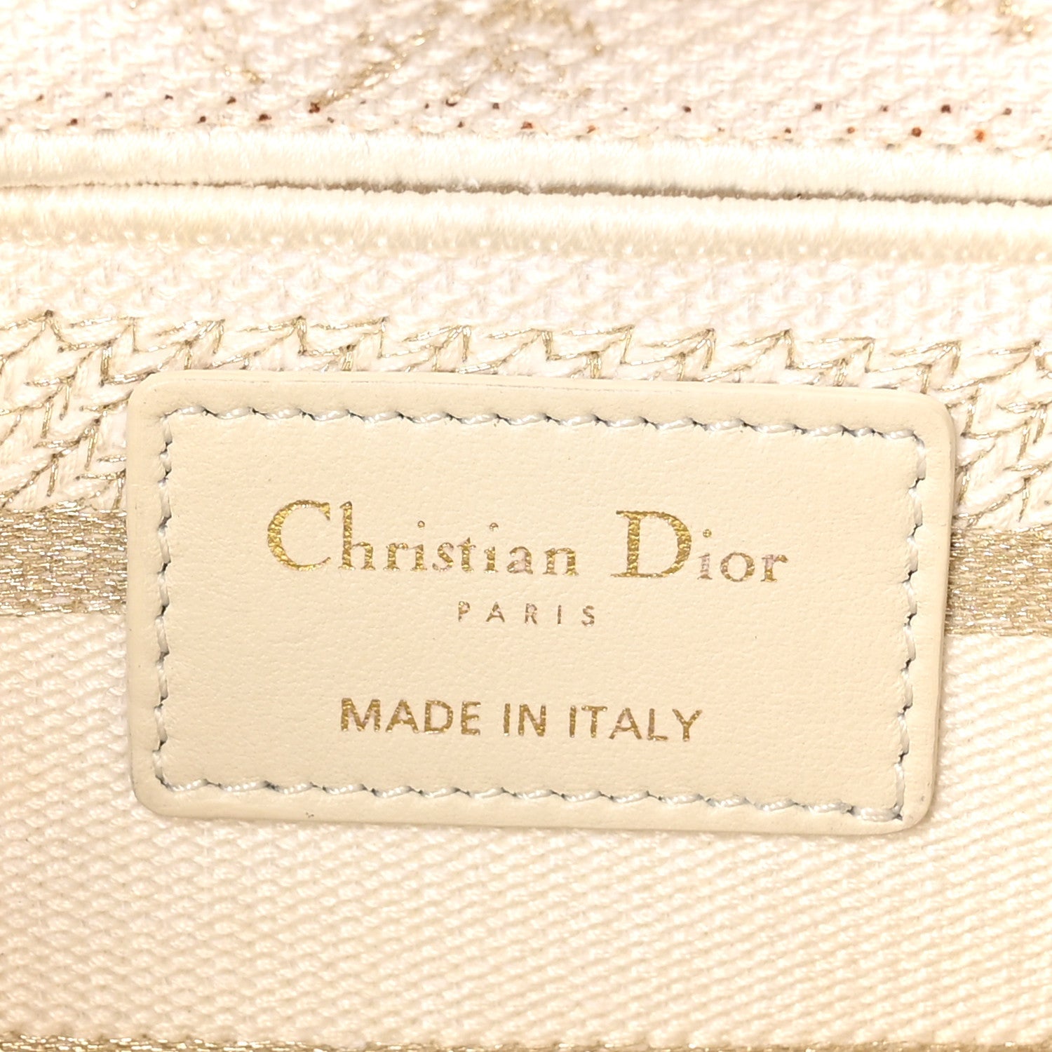 Christian Dior Canvas Embroidered Medium Jardin D'Hiver Lady D-Joy White Gold