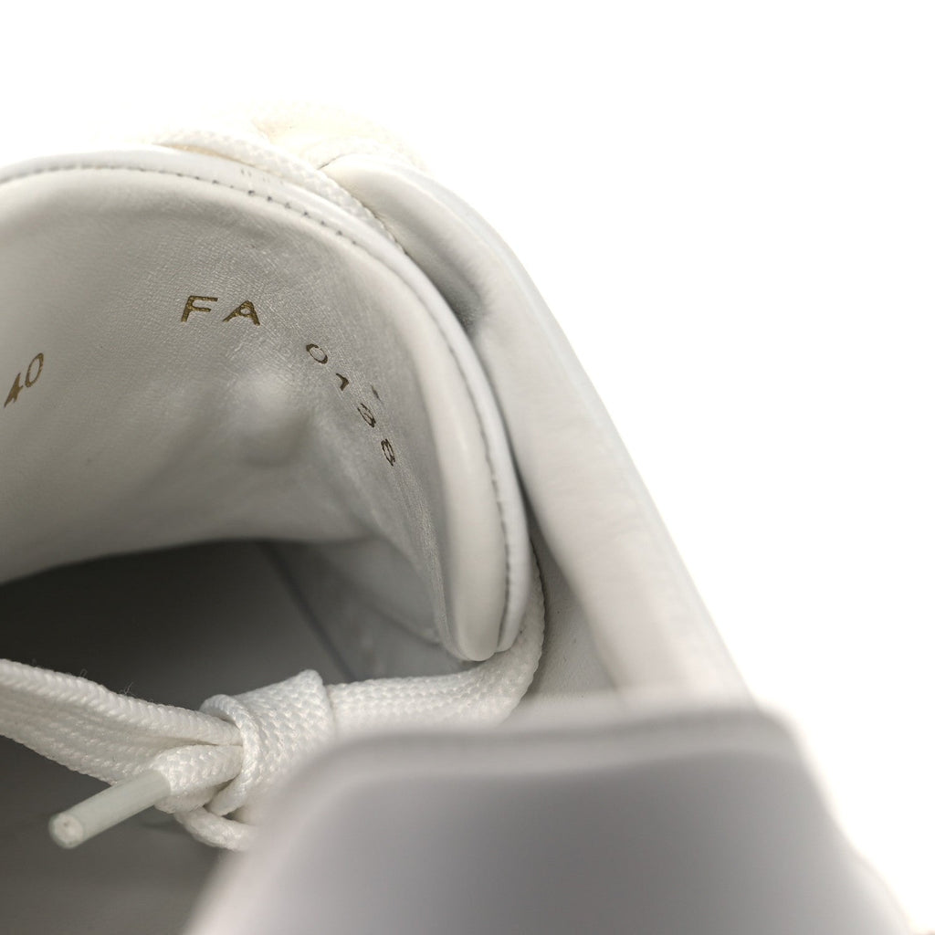 Louis Vuitton Lambskin Swarovski Crystal Monogram Time Out Sneakers 40 White