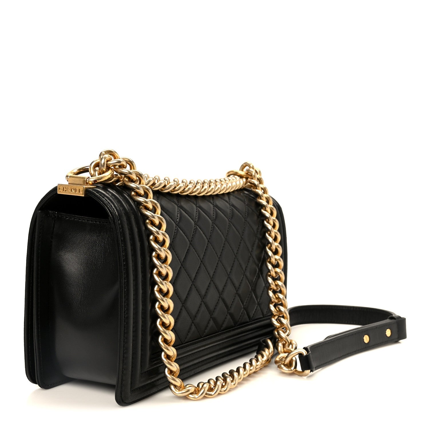 Chanel Lambskin Quilted Medium Boy Flap Black