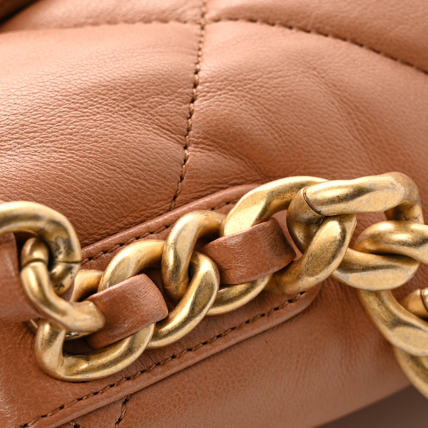 Chanel Lambskin Quilted Medium Chanel 19 Flap Brown