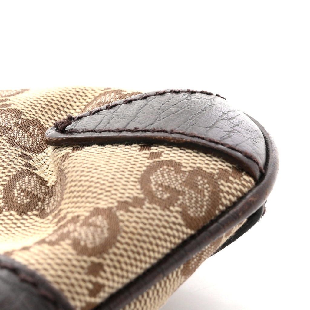 Gucci Monogram Horsebit Clutch Dark Brown