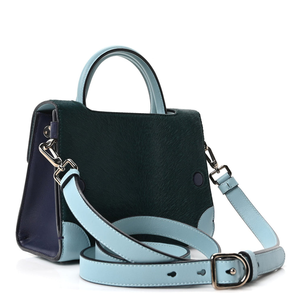 Christian Dior Calf Hair Calfskin Tri-Color Mini Diorever Flap Green