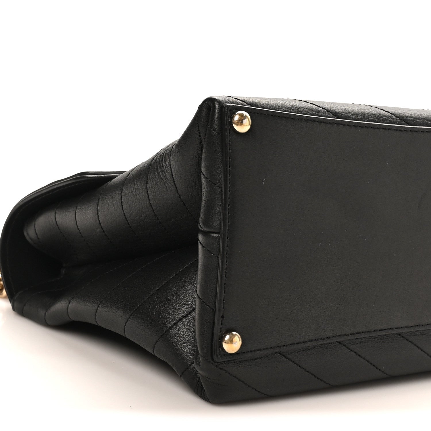 Chanel Calfskin Chevron Stitched Large Envelope Flap Black